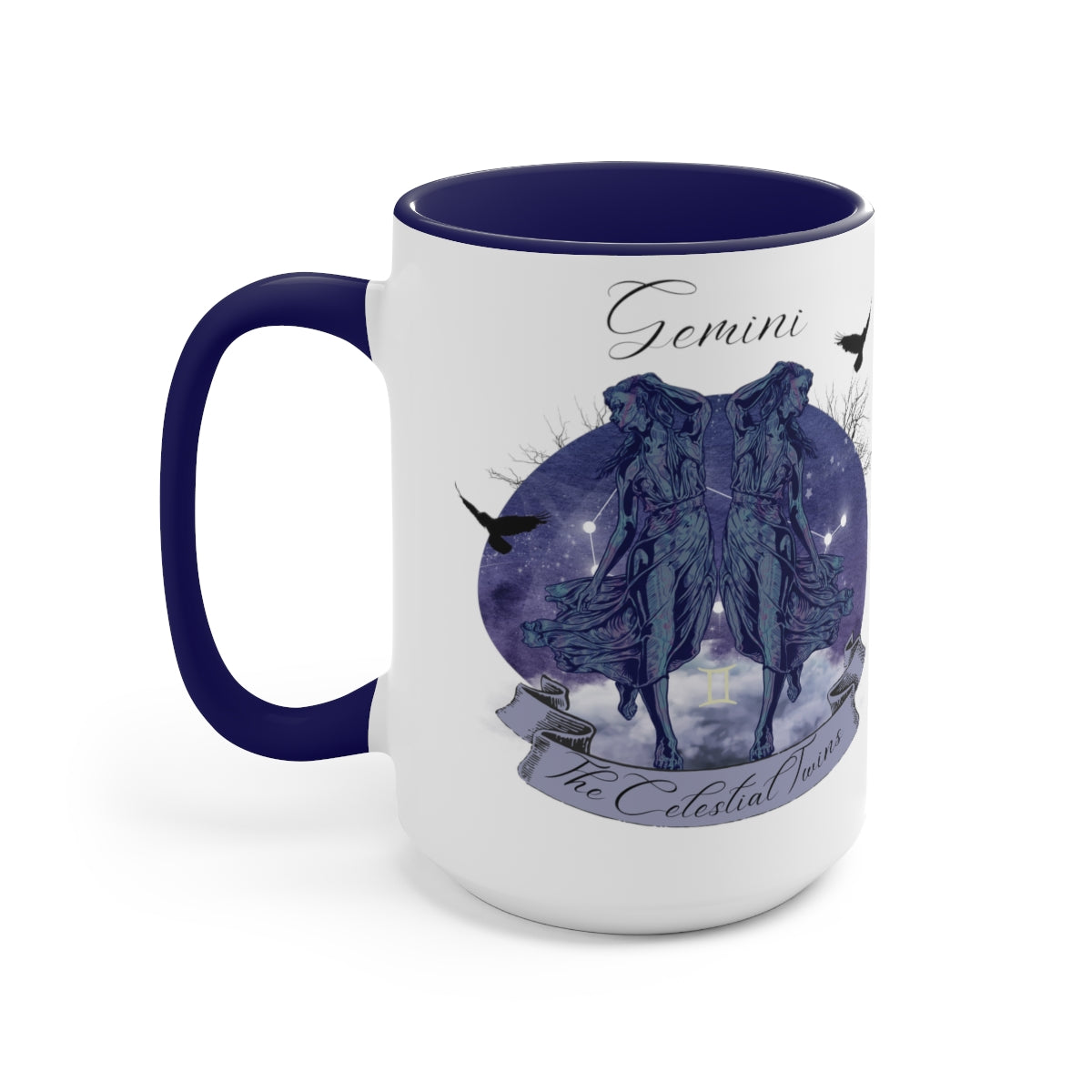 Gemini Zodiac The Celestial Twins Two-Tone Coffee Mugs, 15oz