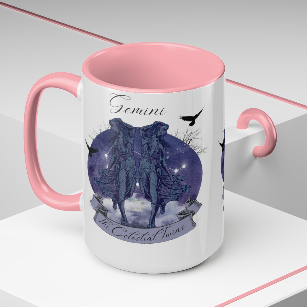 Gemini Zodiac The Celestial Twins Two-Tone Coffee Mugs, 15oz