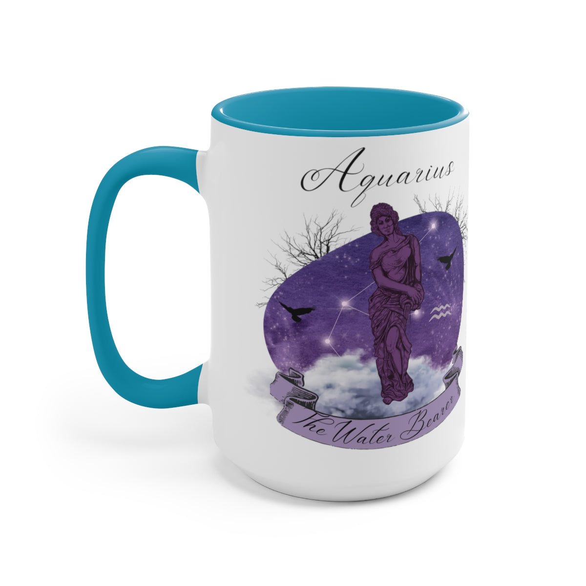 Aquarius Zodiac The Water Bearer Two-Tone Coffee Mugs, 15oz