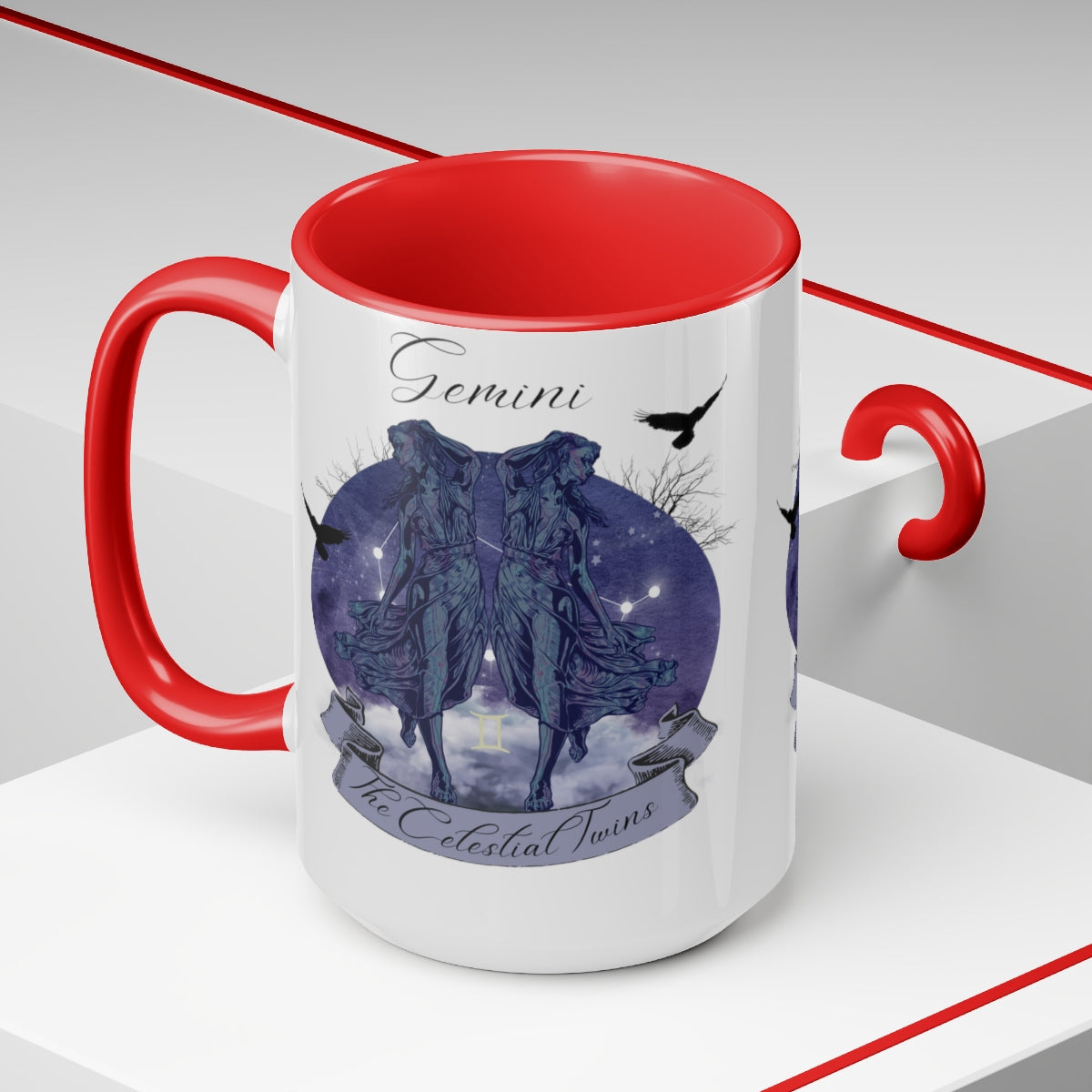 Gemini Zodiac The Celestial Twins Two-Tone Coffee Mugs, 15oz