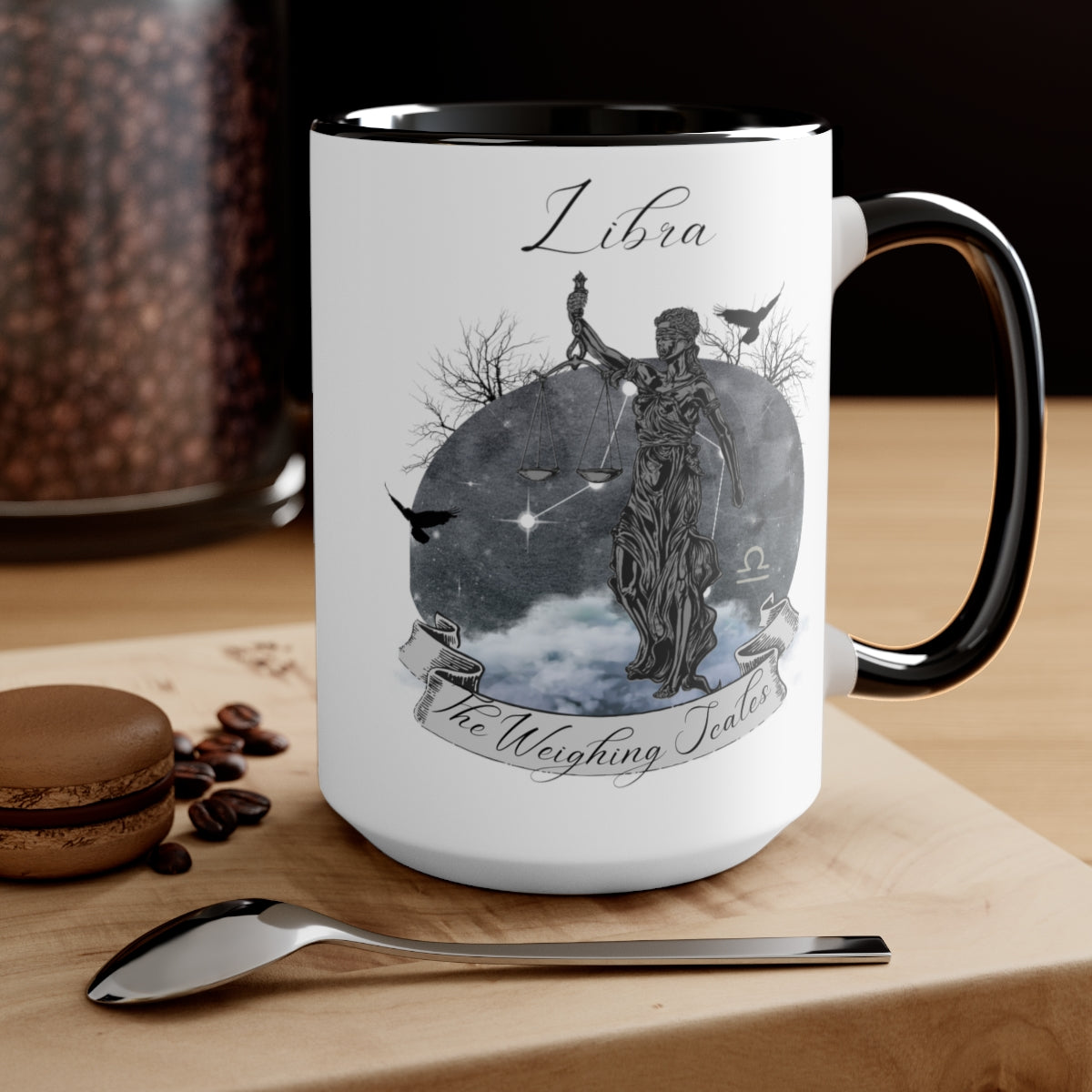Libra Zodiac Two-Tone Coffee Mugs, 15oz
