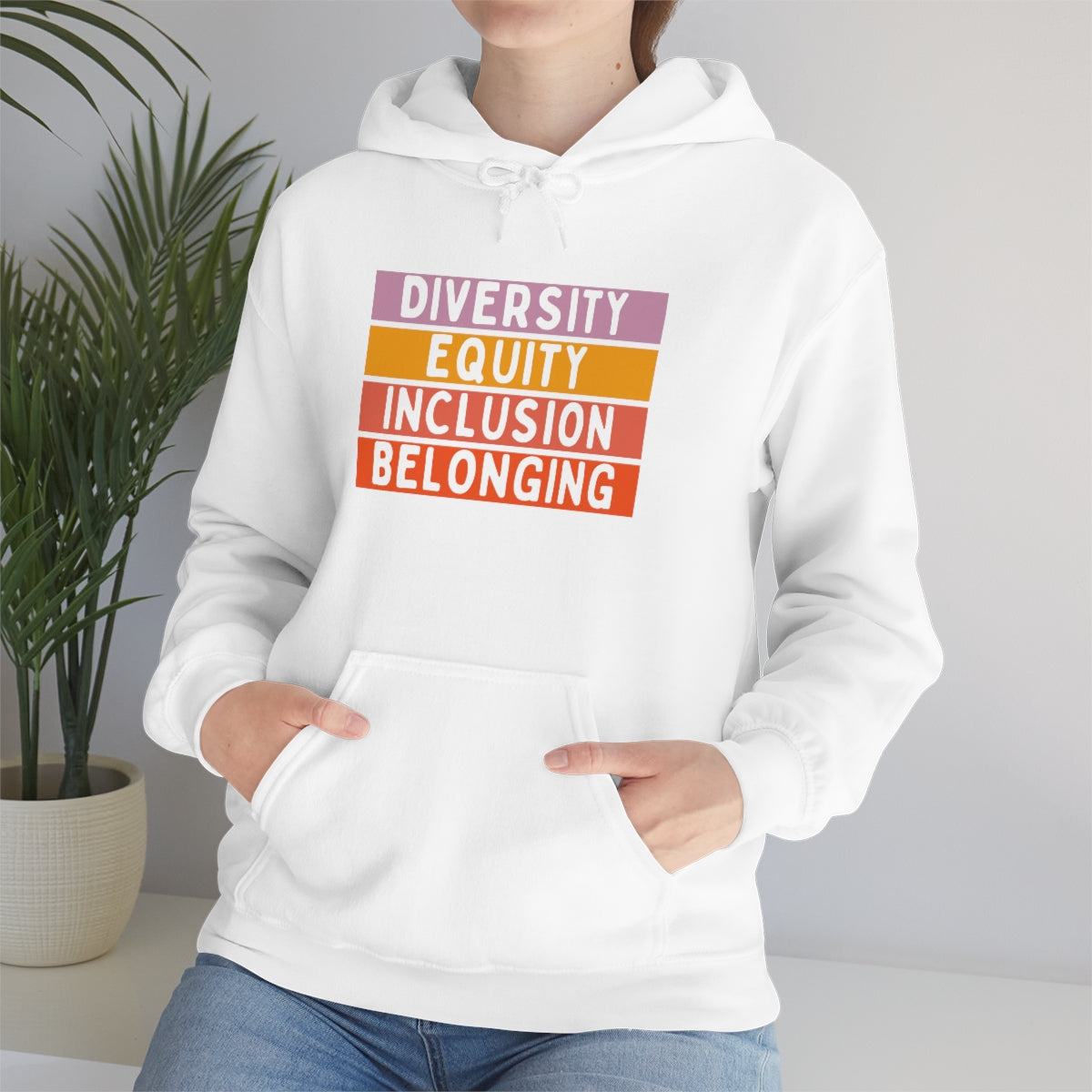 Womens Diversity Sweatshirt, Equity Inclusion White Graphic Hooded Sweatshirt, Belonging Hoodies, Equality Equity Matters