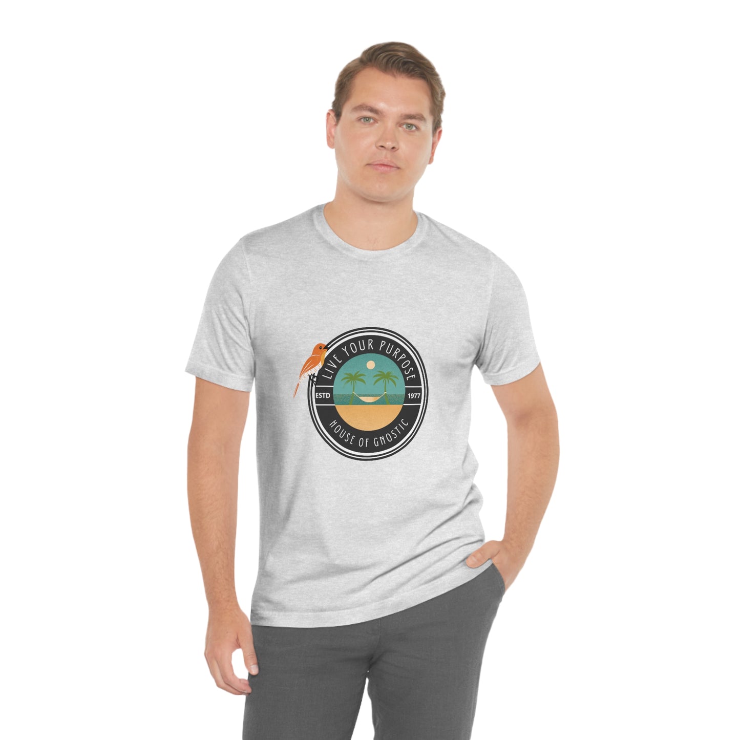Live Your Purpose Bird Beach Graphic Statement Crewneck House of Gnosic T Shirt Statement Tees
