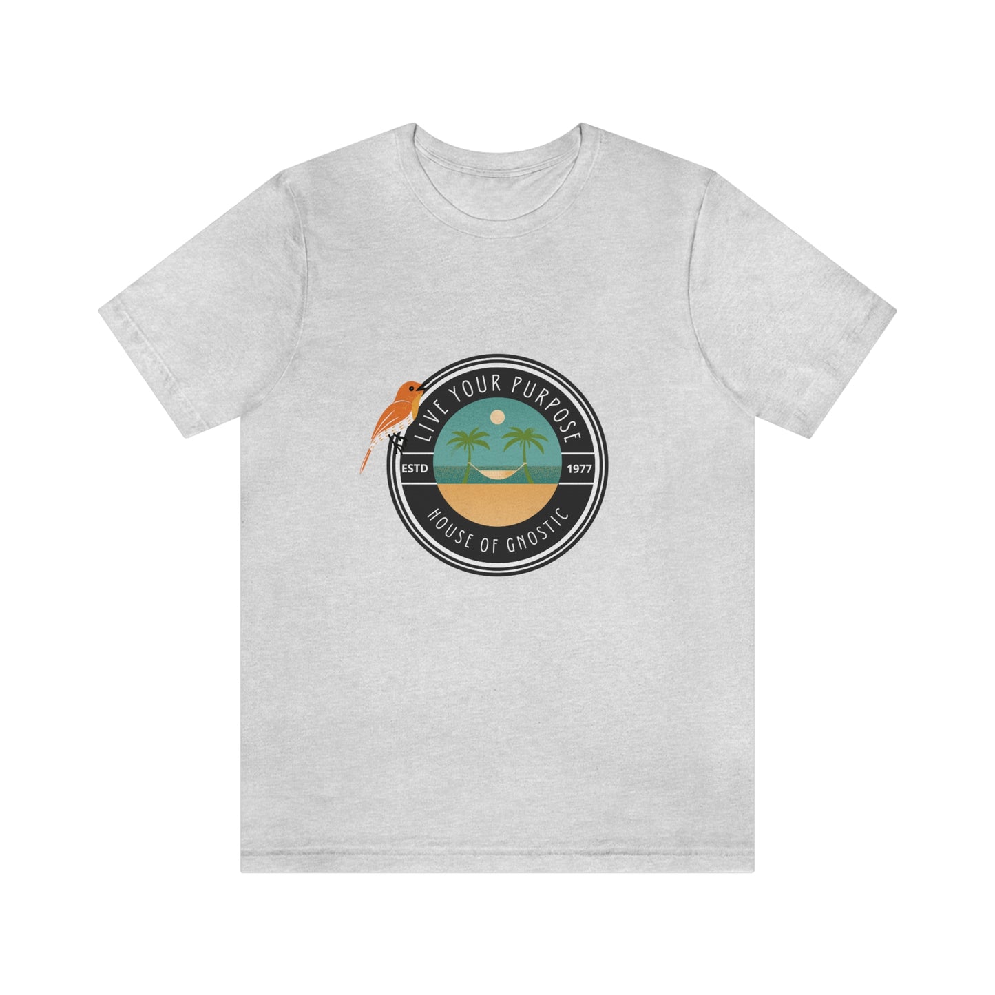 Live Your Purpose Bird Beach Graphic Statement Crewneck House of Gnosic T Shirt Statement Tees