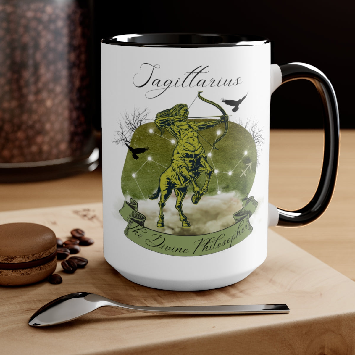 Sagittarius Zodiac Sign Two-Tone Coffee Mugs, 15oz