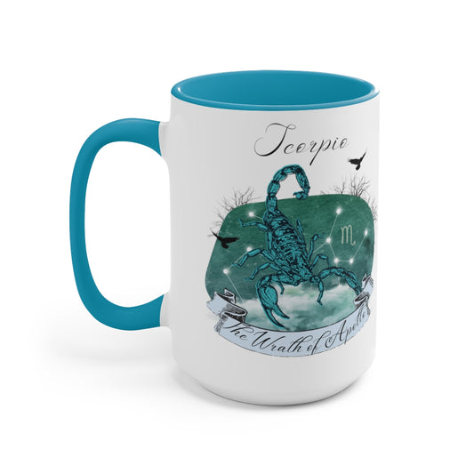 Scorpio Zodiac The Wrath of Apollo Two-Tone Coffee Mugs, 15oz