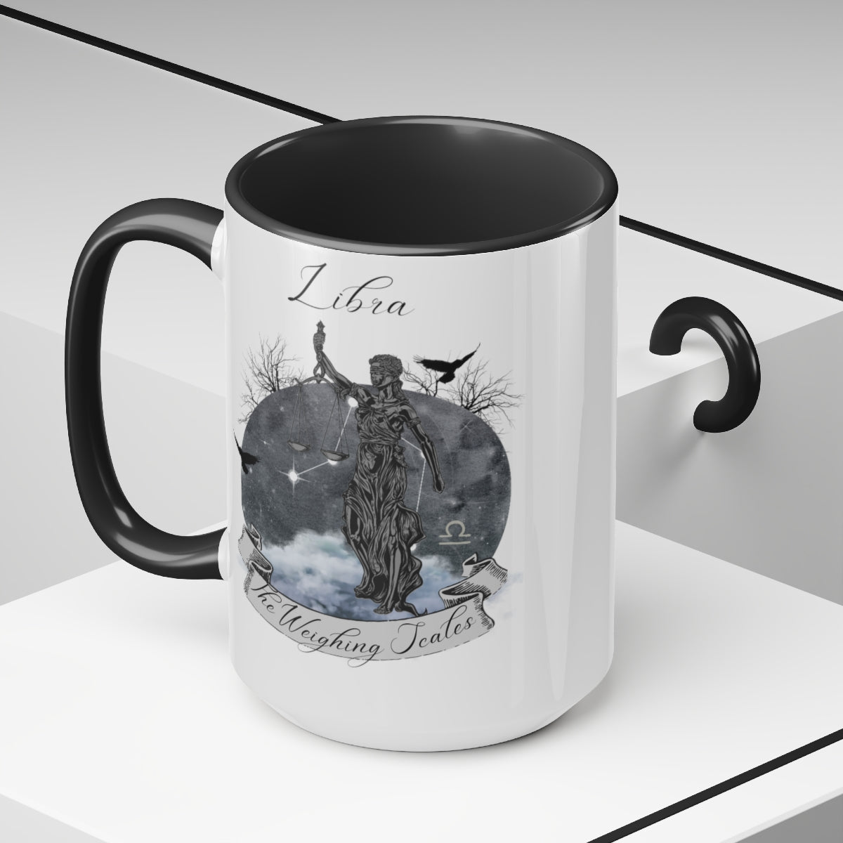 Libra Zodiac Two-Tone Coffee Mugs, 15oz