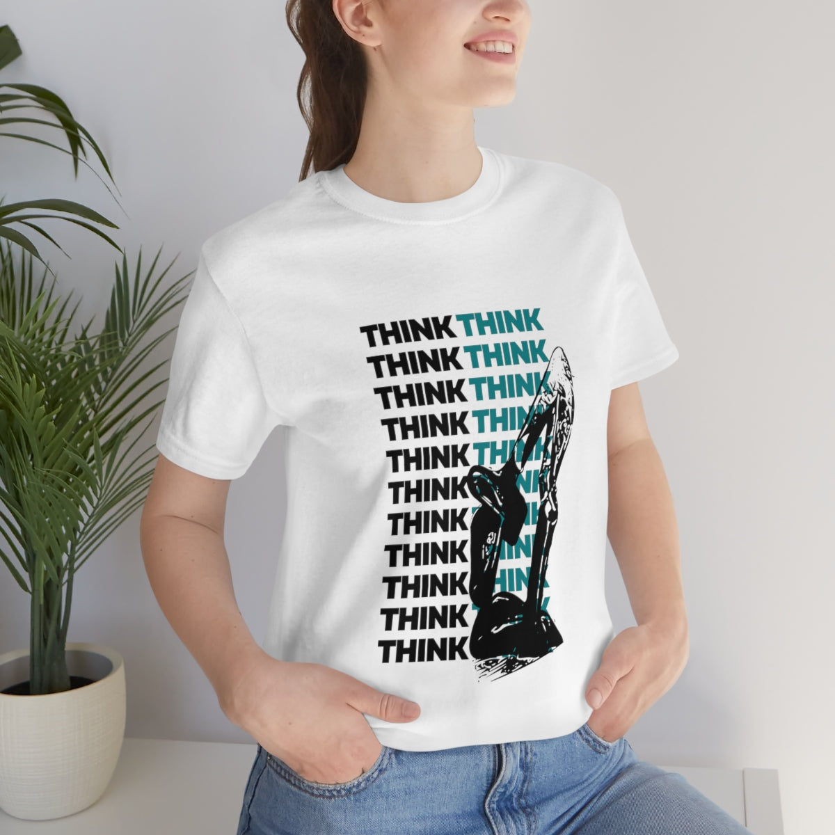 Think T Shirt, T Shirt for Introverts, Thinker Man Shirt, In Deep Thought Tees, Knowledge Seeker, Fun Tees, Introvert Tees