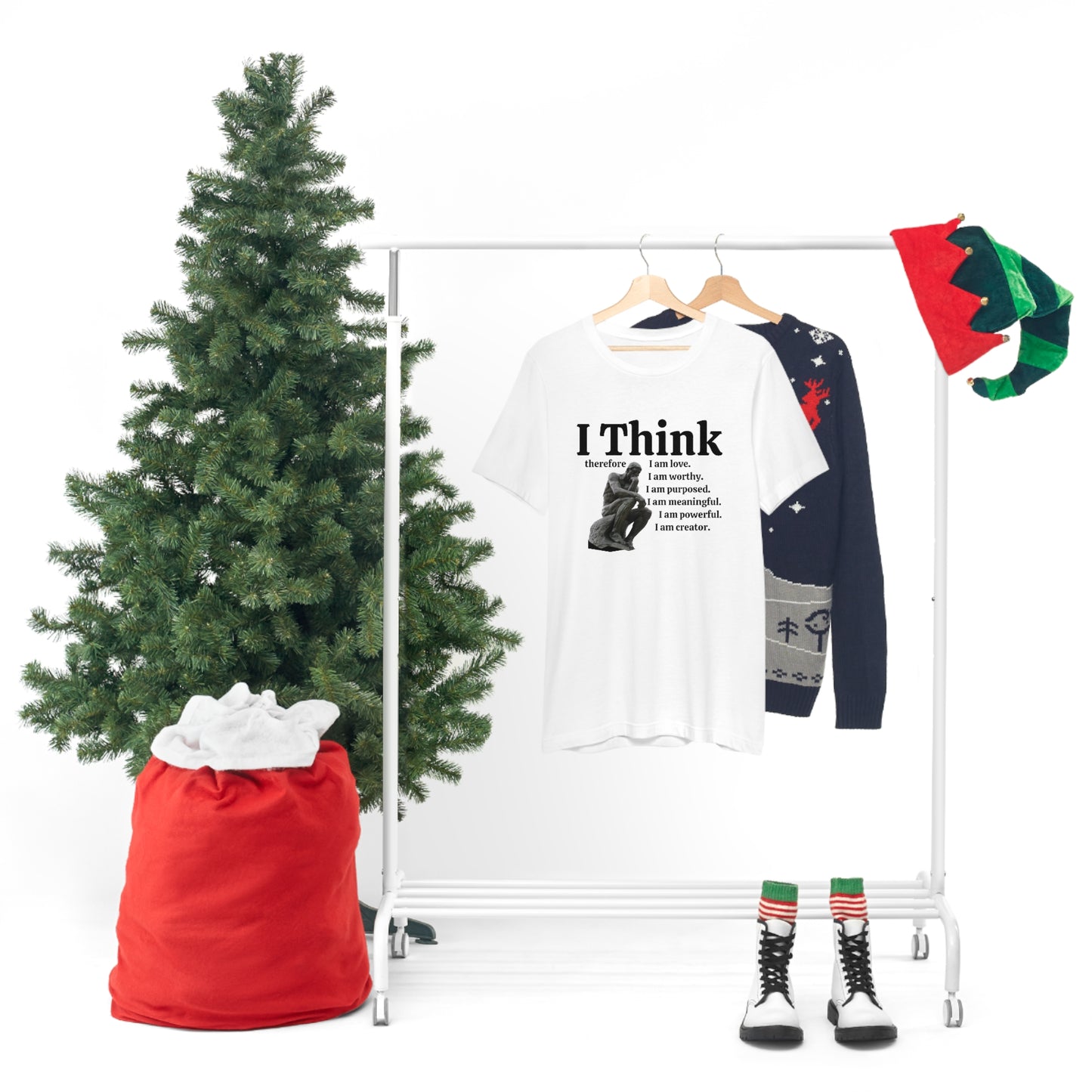 I Think Therefore I am. I am Worthy, I am Creator Unisex Crewneck Statement Tees