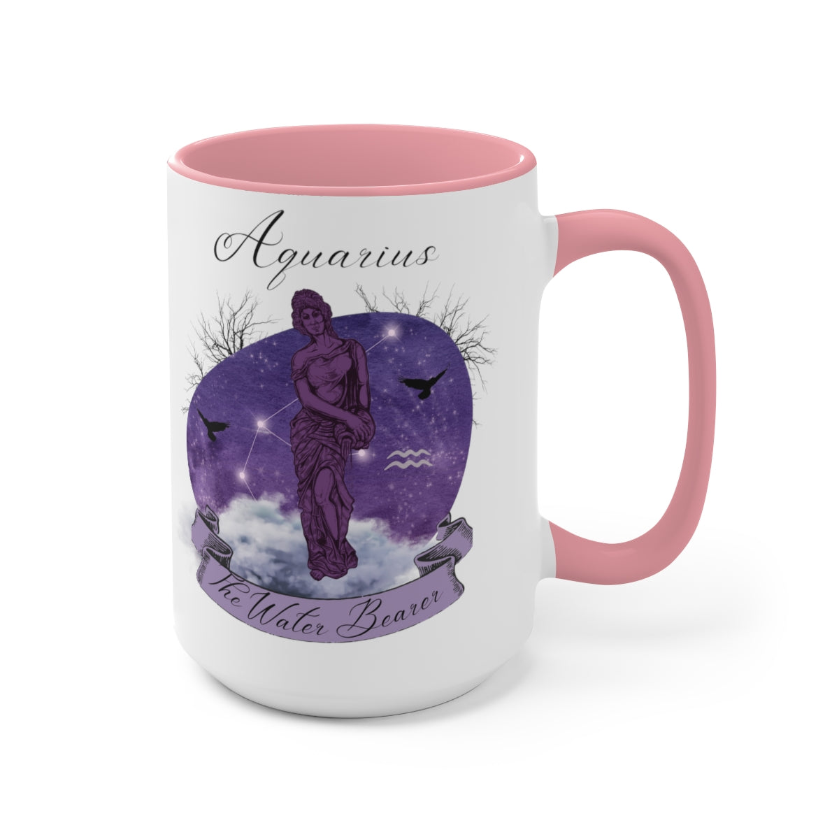Aquarius Zodiac The Water Bearer Two-Tone Coffee Mugs, 15oz