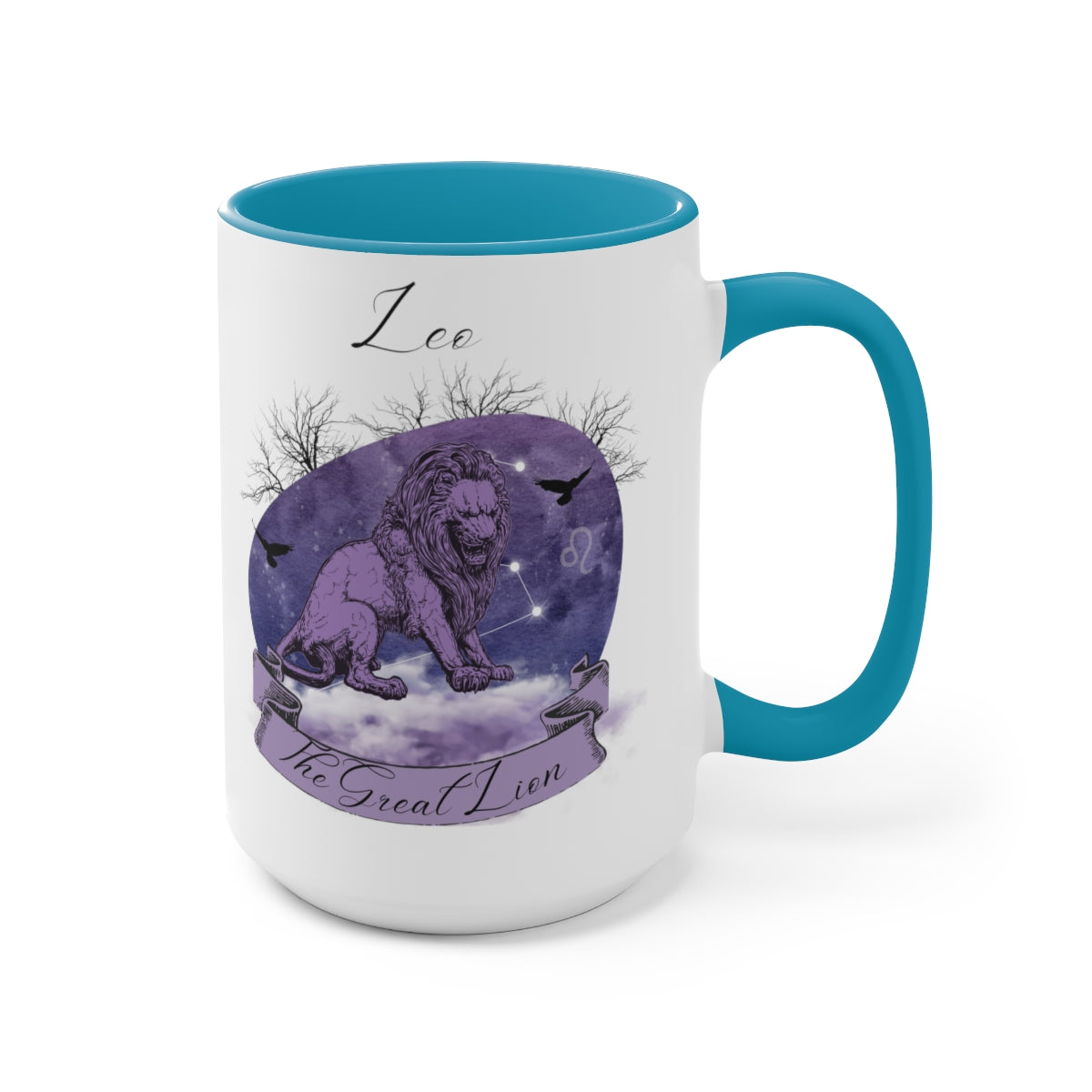 Leo Zodiac The Great Lion Two-Tone Coffee Mugs, 15oz