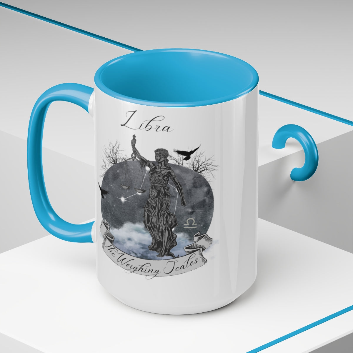 Libra Zodiac Two-Tone Coffee Mugs, 15oz