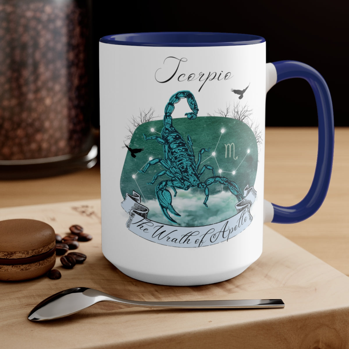 Scorpio Zodiac The Wrath of Apollo Two-Tone Coffee Mugs, 15oz