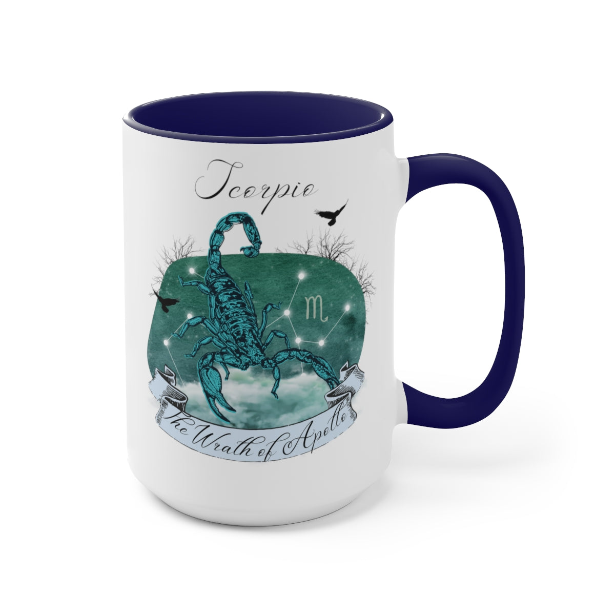 Scorpio Zodiac The Wrath of Apollo Two-Tone Coffee Mugs, 15oz