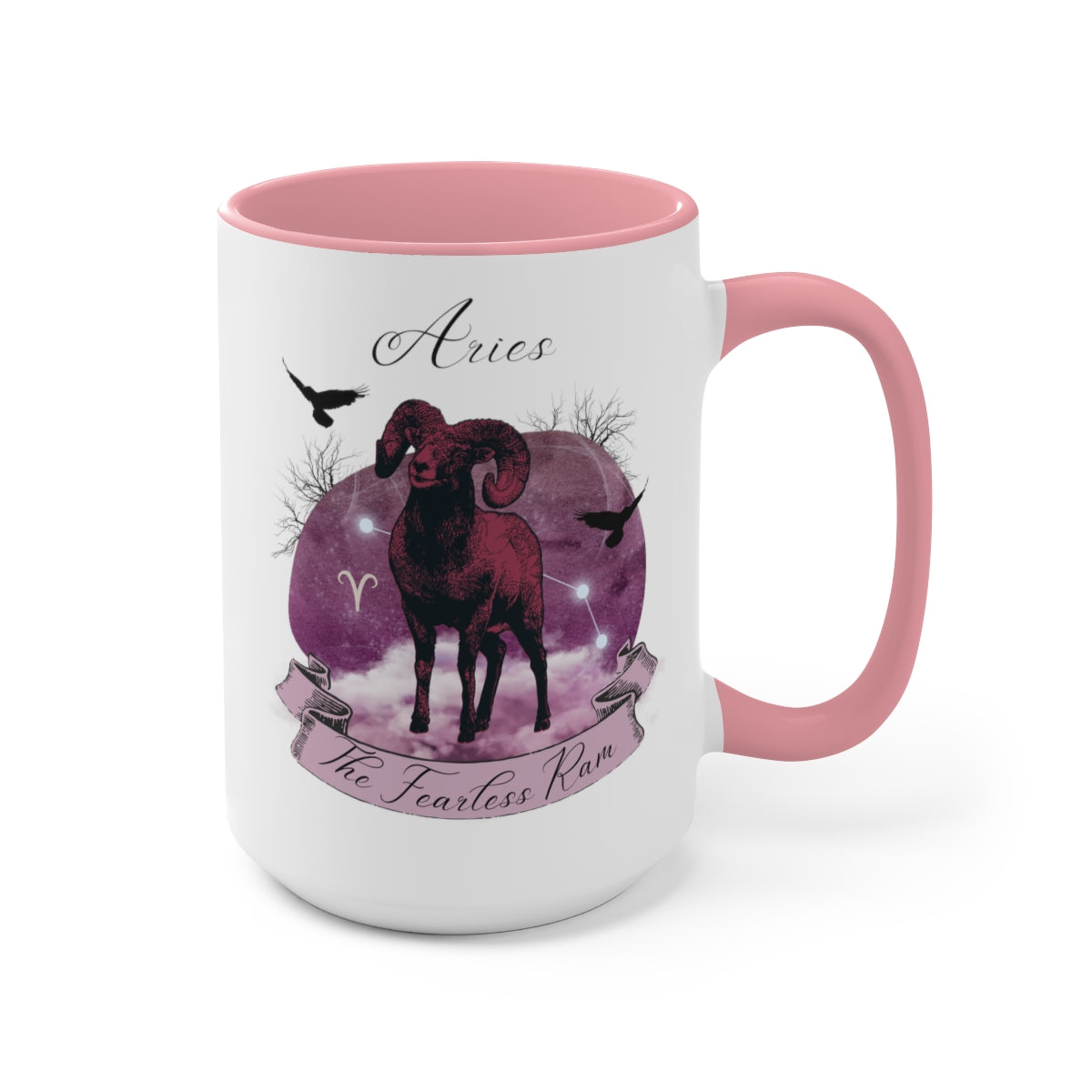 Aries Zodiac Two-Tone Coffee Mugs, 15oz