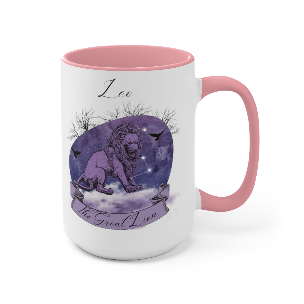 Leo Zodiac The Great Lion Two-Tone Coffee Mugs, 15oz