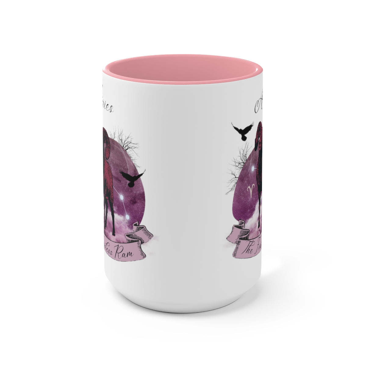 Aries Zodiac Two-Tone Coffee Mugs, 15oz