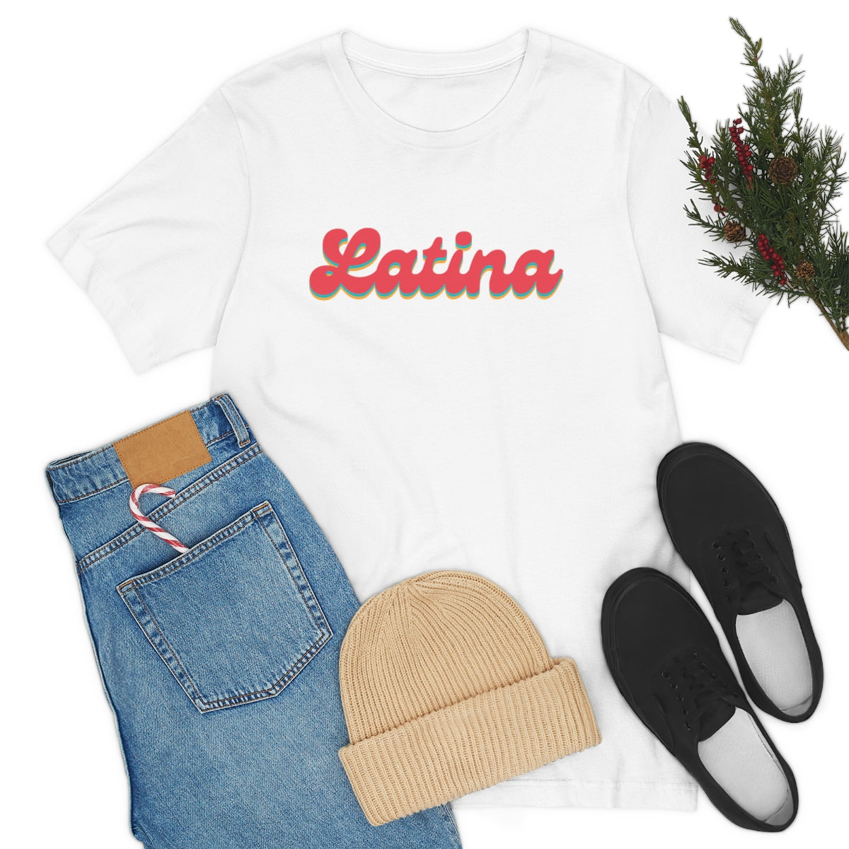 Latina Retro Unisex T Shirt, Latina Retro Type on Shirt, Latinidad