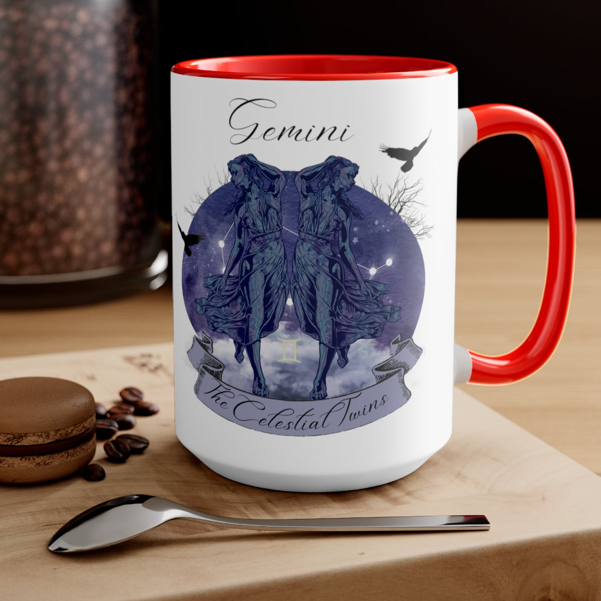 Gemini Zodiac The Celestial Twins Two-Tone Coffee Mugs, 15oz
