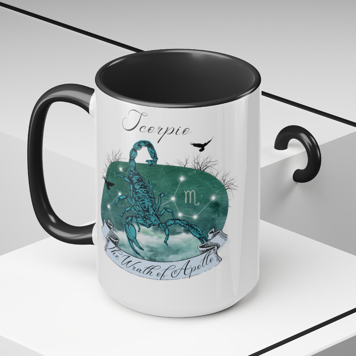 Scorpio Zodiac The Wrath of Apollo Two-Tone Coffee Mugs, 15oz