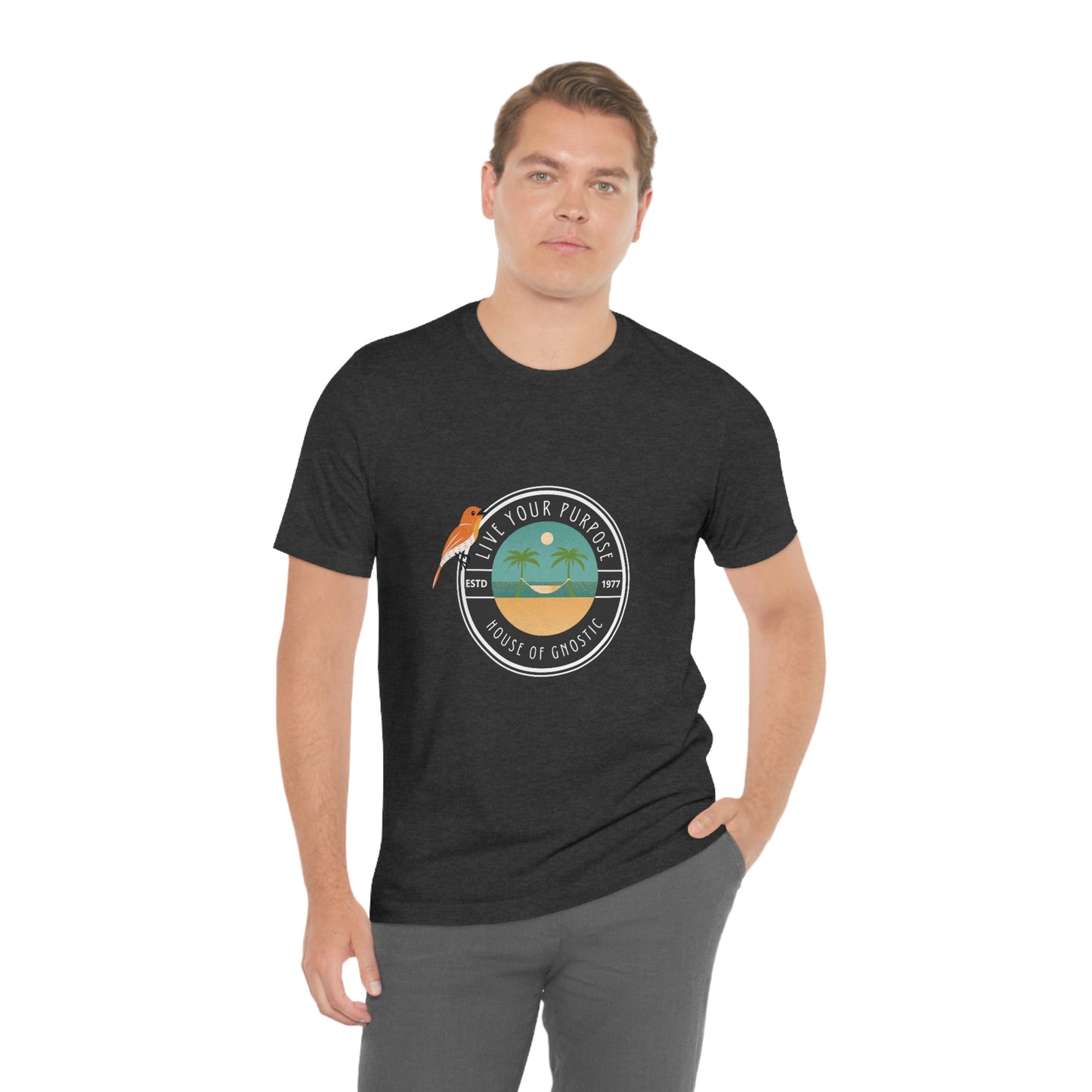 Live Your Purpose Bird Beach Graphic Statement Crewneck House of Gnosic T Shirt Statement Tees