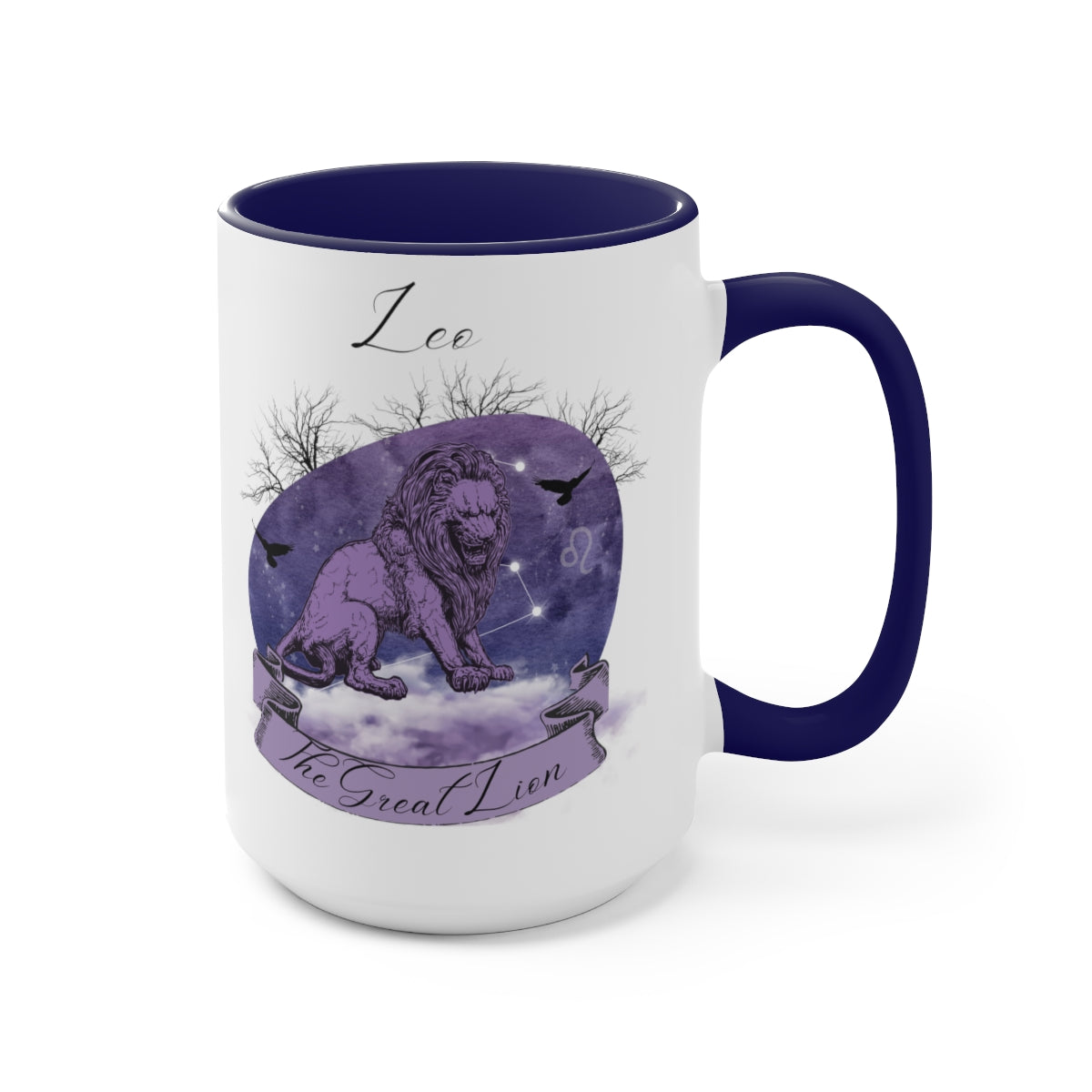Leo Zodiac The Great Lion Two-Tone Coffee Mugs, 15oz
