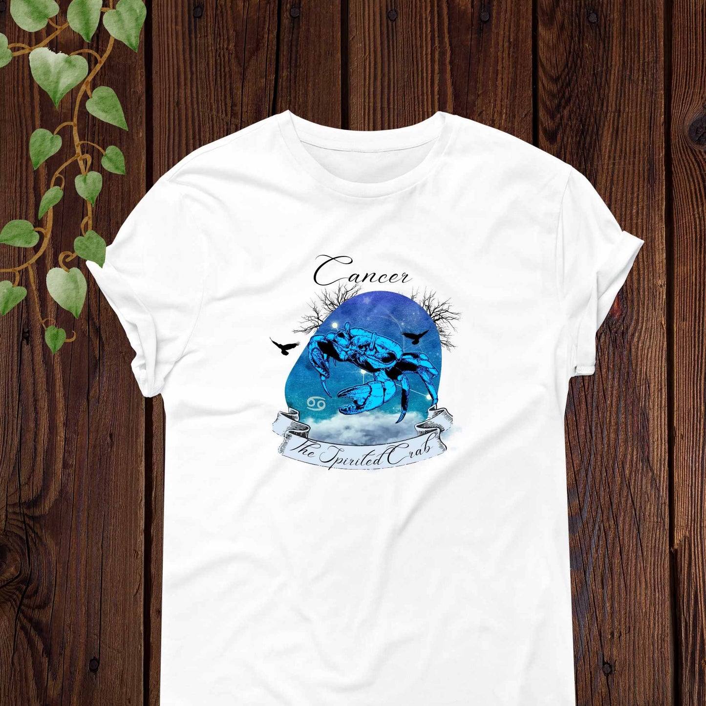 Cancer The Spirited Crab Astrology T Shirt | Unisex Jersey Short Sleeve Tee