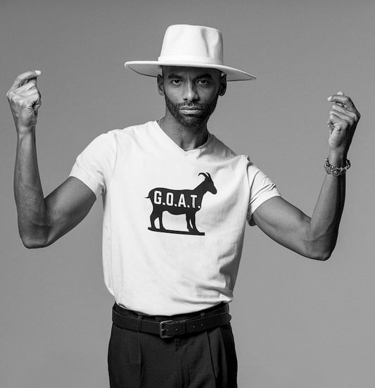 G.O.A.T on Goat V Neck T Shirt | Greatest of All Time Shirt | Unisex Jersey Short Sleeve V-Neck Tee