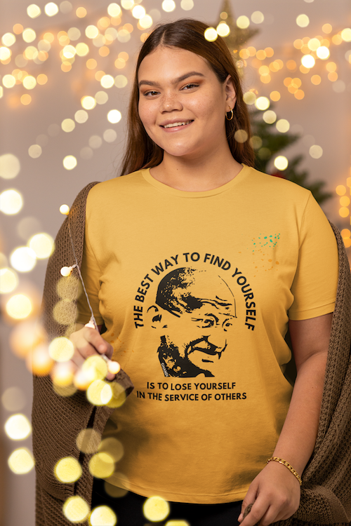 Printify Ghandi T Shirts Best Way to Find Yourself Quote Ghandi Shirts Statement Tees Serve Others Shirts