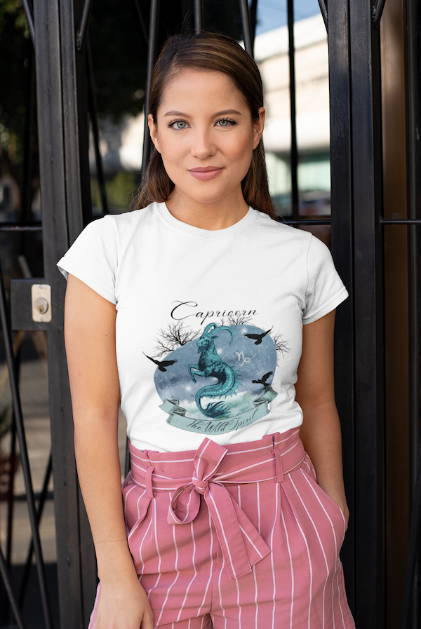 Zodiac Capricorn The Wild Spirit Zodiac Sign Astrology T Shirt | Unisex Jersey Short Sleeve Tee