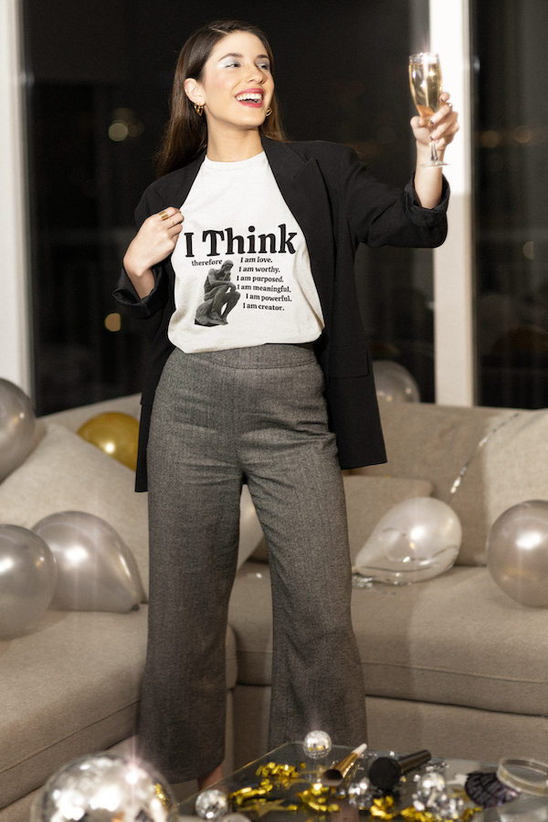 I Think Therefore I am. I am Worthy, I am Creator Unisex Crewneck Statement Tees