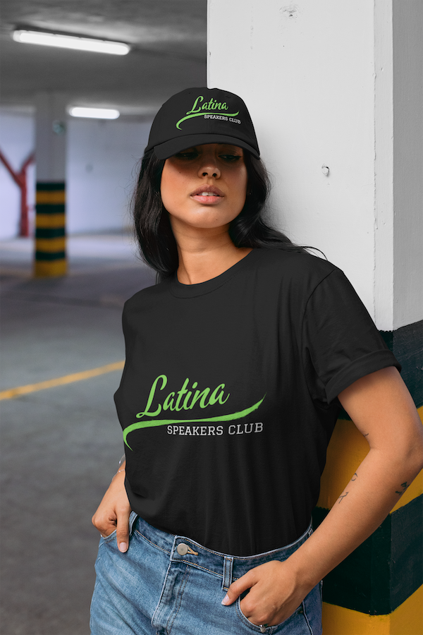 Latina Speakers Club T shirt with Retro Baseball font - Show your Latina Pride and Public Speaking Skills!