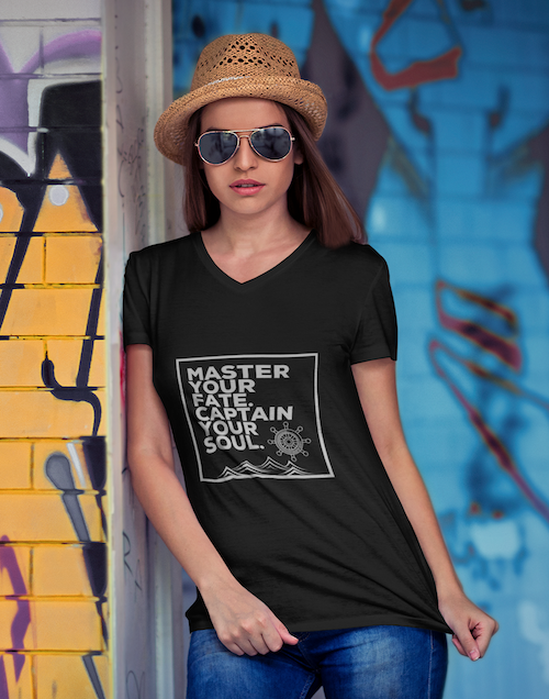 Master Your Fate V Neck Unisex Jersey Short Sleeve V-Neck Tee