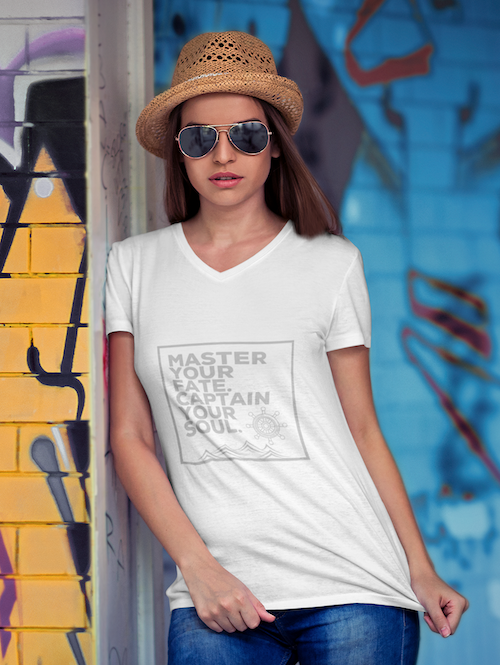 Master Your Fate V Neck Unisex Jersey Short Sleeve V-Neck Tee