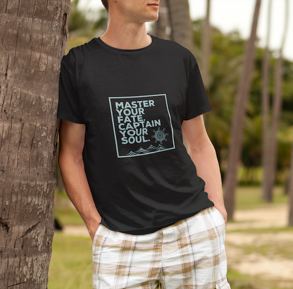 Master Your Fate Statement Tees, Captain Your Soul T shirts, Men and Women's Black Tees, Tops