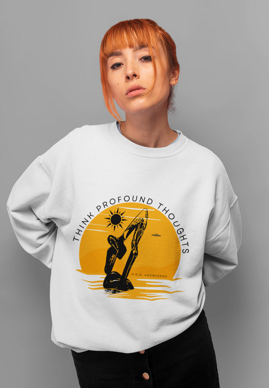 Profound Thinker T Shirts, Think Profound Thoughts Shirts, Knowledge Tees, Crewneck Sweatshirt