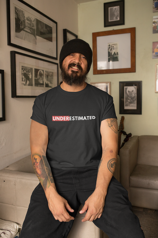 Under Estimated Statement Shirt Red Rectangle T Shirt Statement Tees