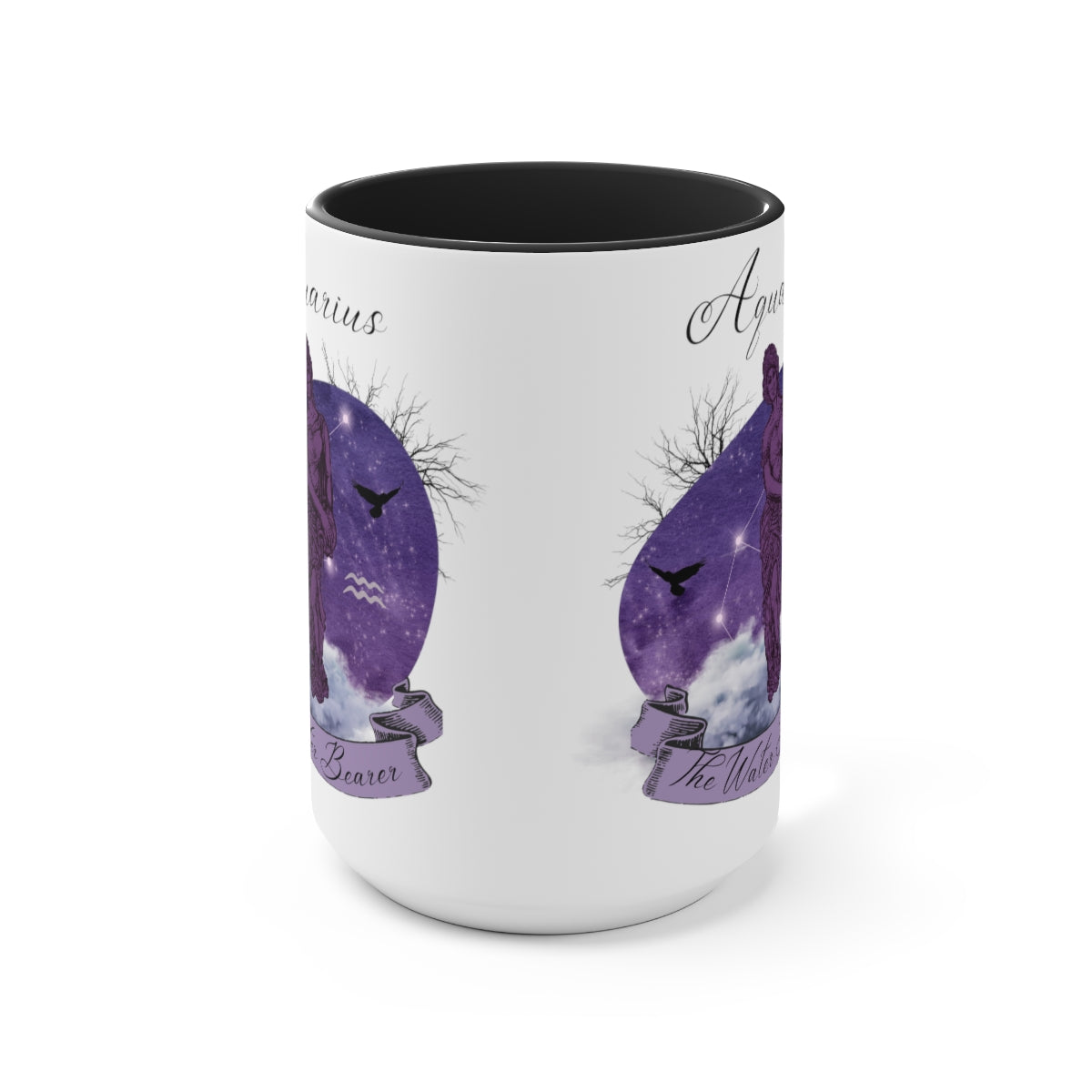 Aquarius Zodiac The Water Bearer Two-Tone Coffee Mugs, 15oz