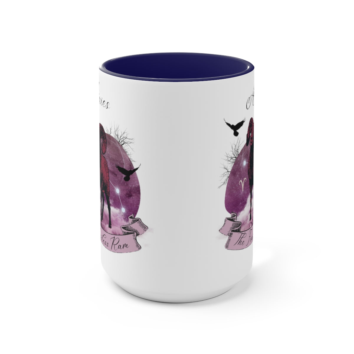 Aries Zodiac Two-Tone Coffee Mugs, 15oz