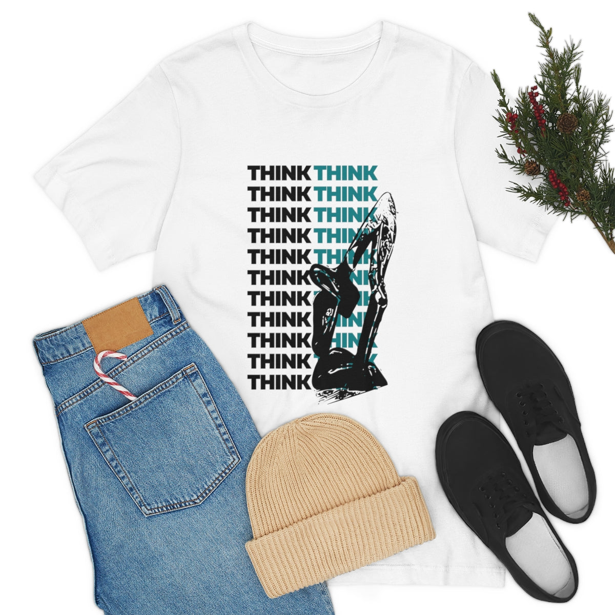 Think T Shirt, T Shirt for Introverts, Thinker Man Shirt, In Deep Thought Tees, Knowledge Seeker, Fun Tees, Introvert Tees