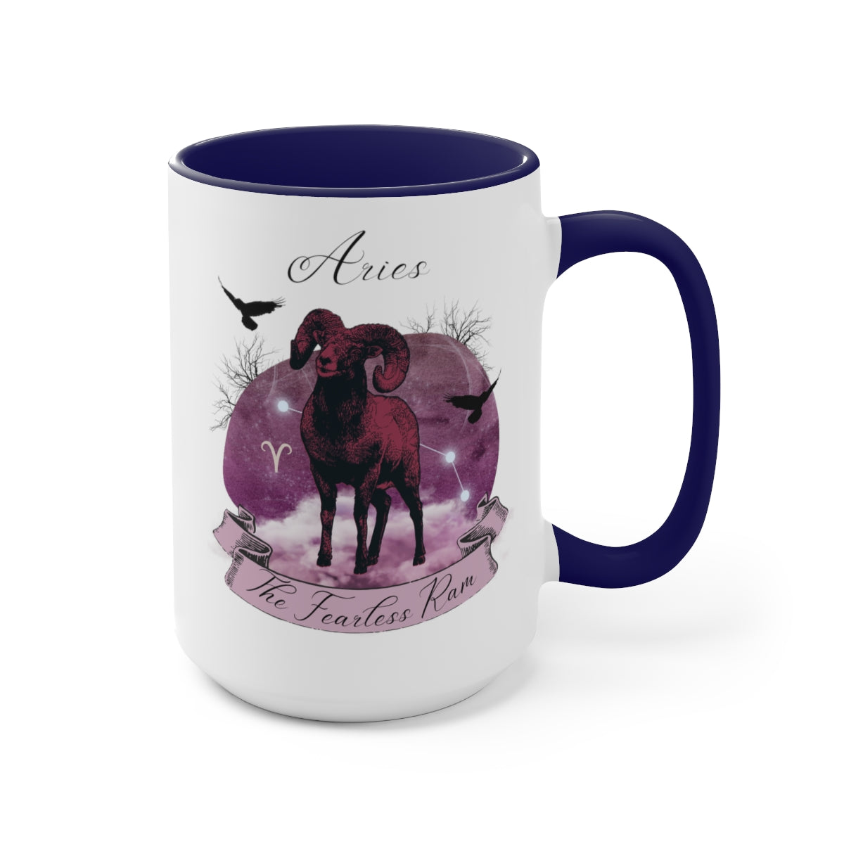 Aries Zodiac Two-Tone Coffee Mugs, 15oz
