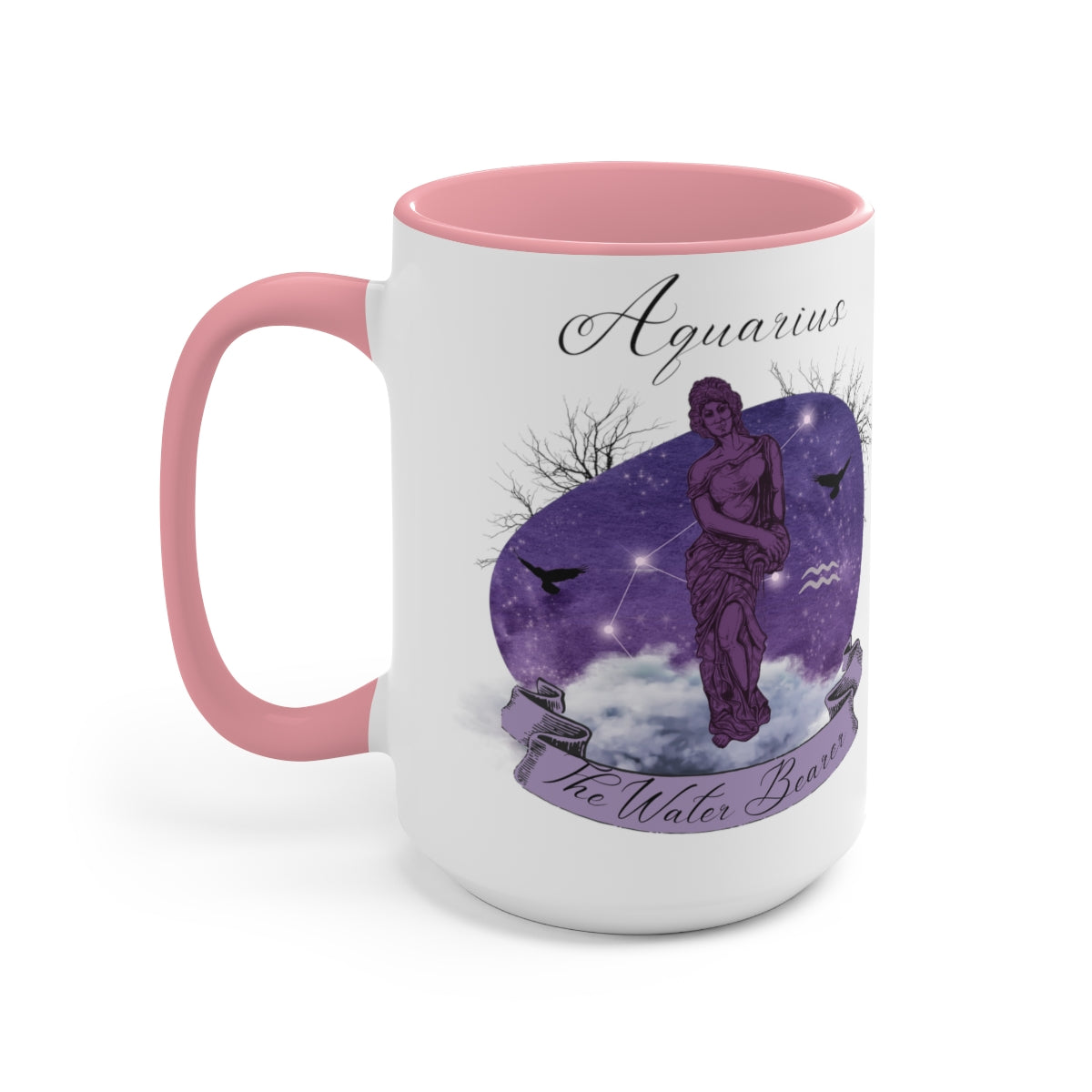 Aquarius Zodiac The Water Bearer Two-Tone Coffee Mugs, 15oz