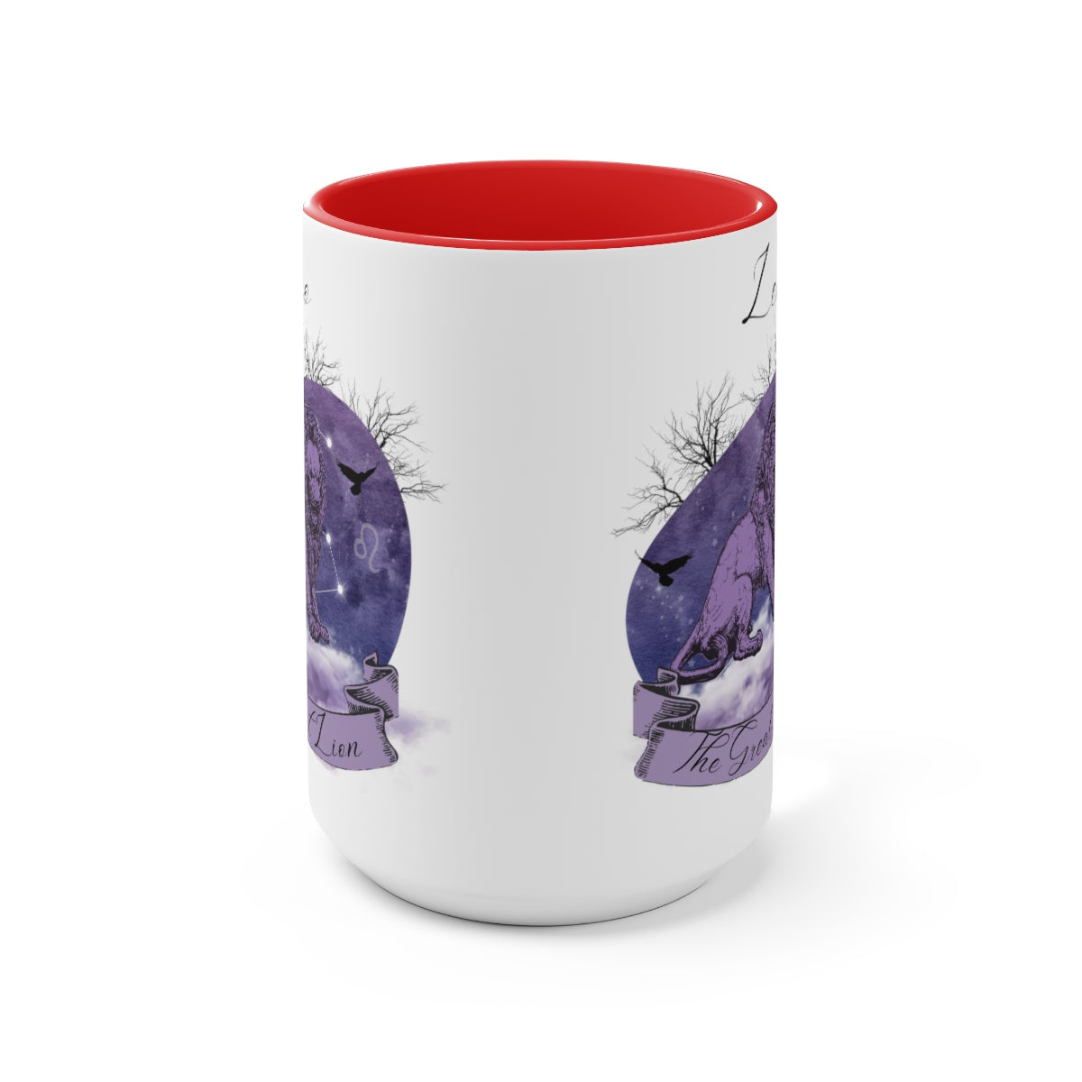 Leo Zodiac The Great Lion Two-Tone Coffee Mugs, 15oz