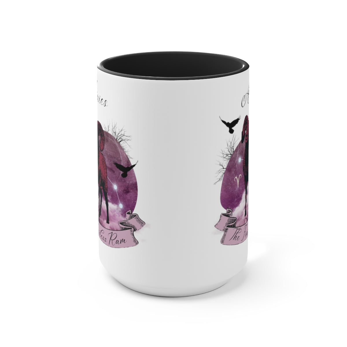 Aries Zodiac Two-Tone Coffee Mugs, 15oz
