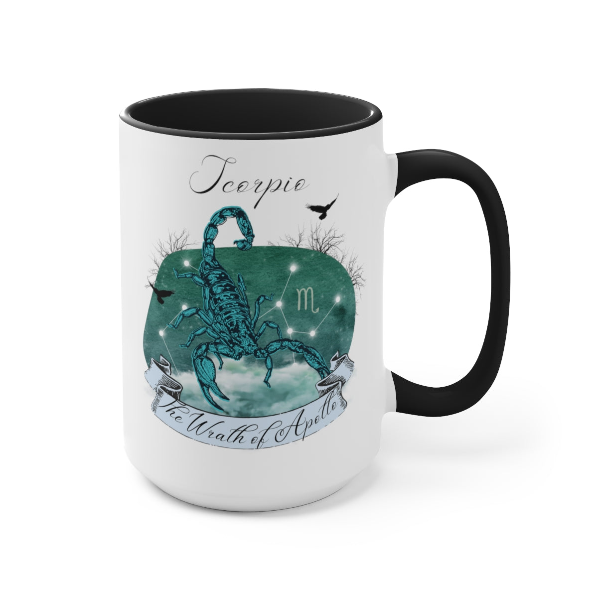Scorpio Zodiac The Wrath of Apollo Two-Tone Coffee Mugs, 15oz