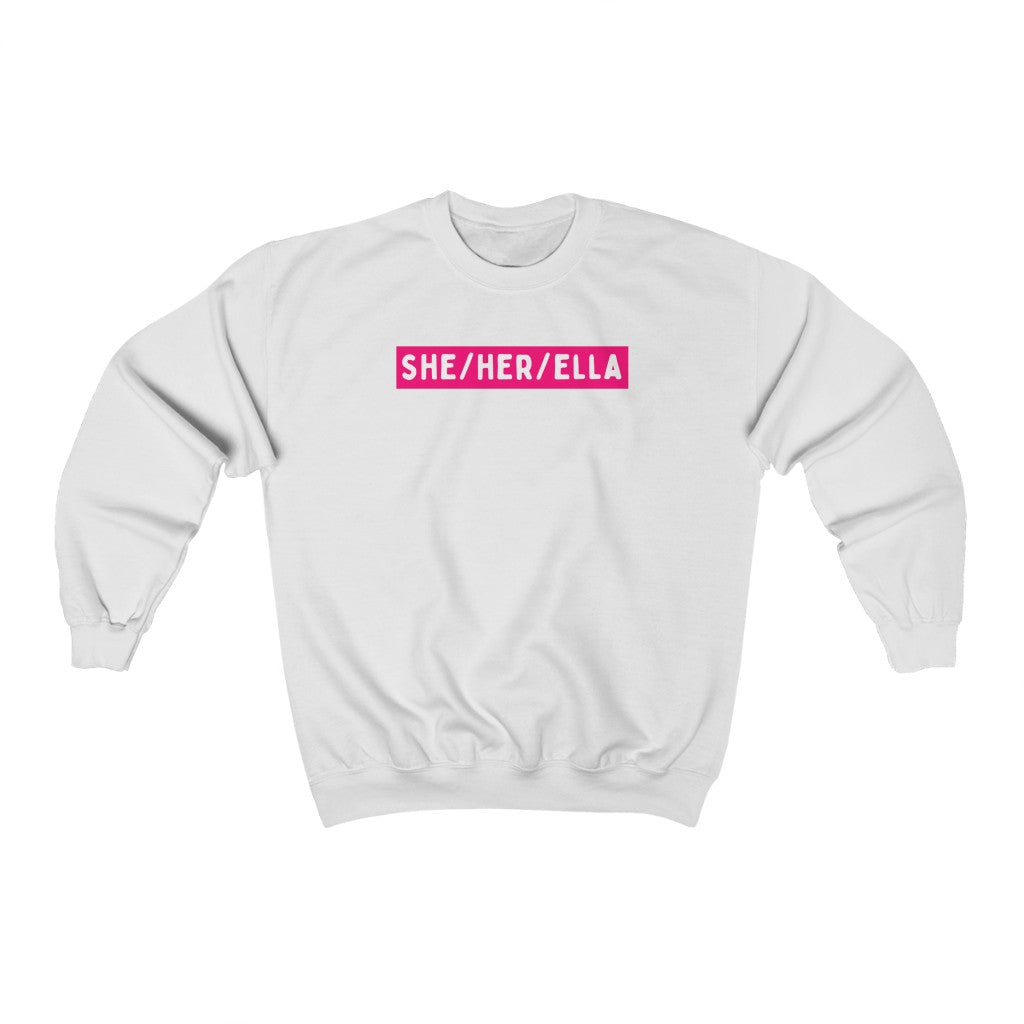 She Her Ella Latina Latinx Unisex Heavy Blend™ Crewneck Sweatshirt