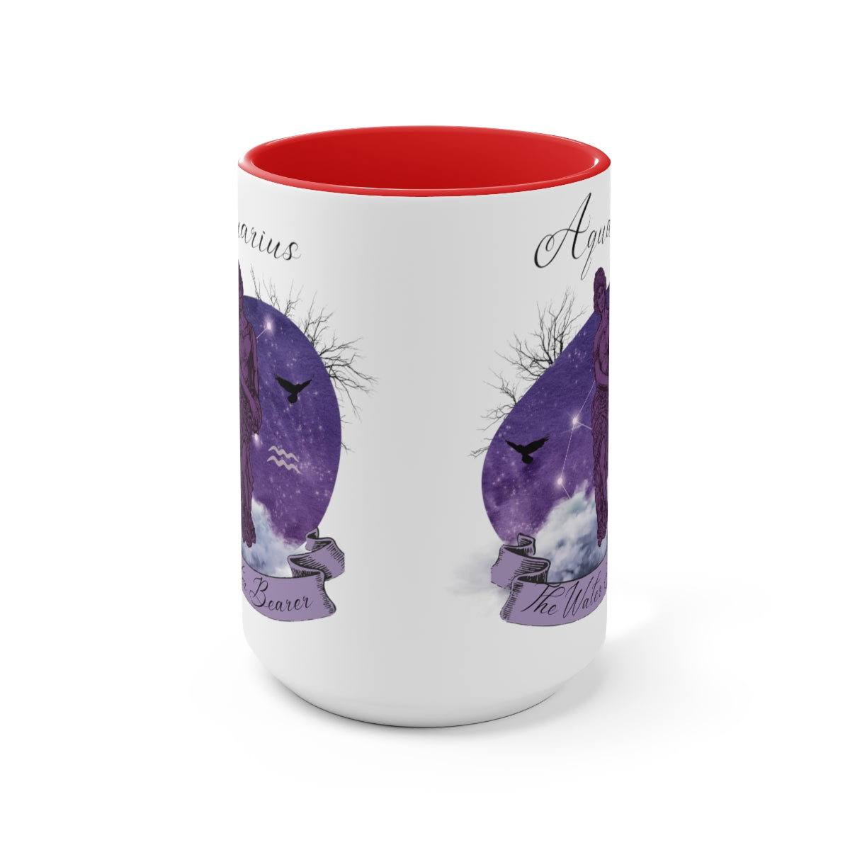 Aquarius Zodiac The Water Bearer Two-Tone Coffee Mugs, 15oz