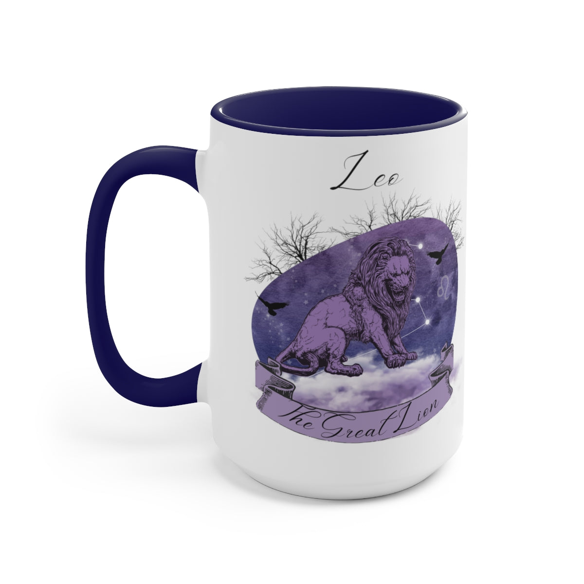 Leo Zodiac The Great Lion Two-Tone Coffee Mugs, 15oz