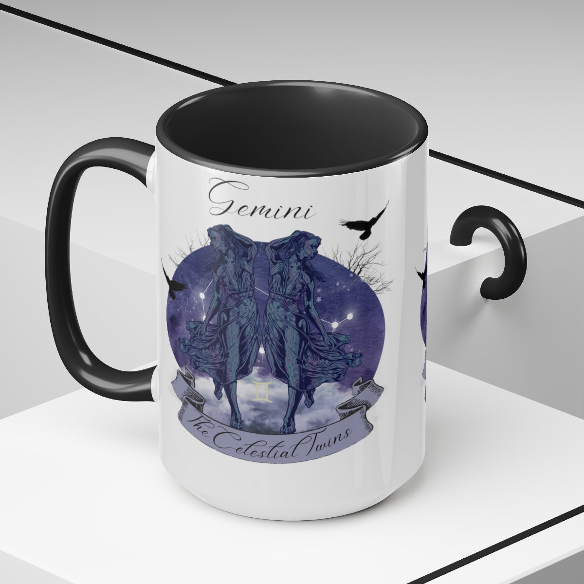 Gemini Zodiac The Celestial Twins Two-Tone Coffee Mugs, 15oz