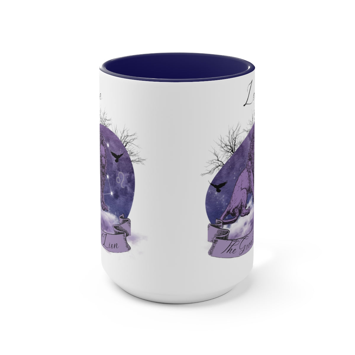 Leo Zodiac The Great Lion Two-Tone Coffee Mugs, 15oz